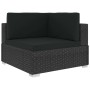 Schwarzes vidaXL Garten Lounge Set Eckteil aus Rattan mit Polster.
