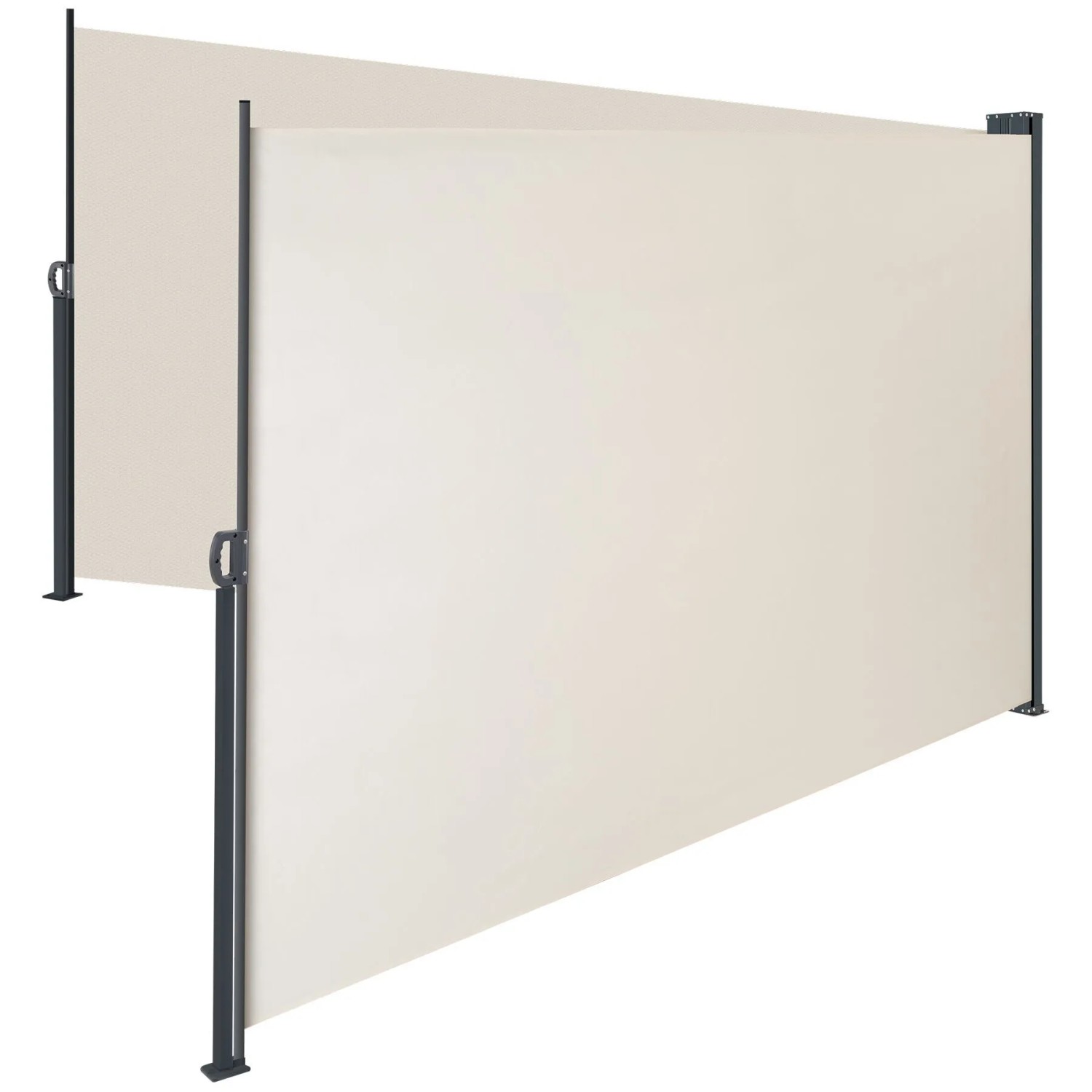 Tectake Doppel Seitenmarkise  200 x 600 cm Wetterfest  Blickdicht 200 x 600 cm 9 x 600 x 200 cm Beige