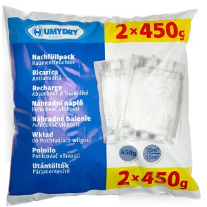 Humydry Raumentfeuchter Nachfüllpackung mit 2 Beuteln à 450g für ein angenehmes Raumklima.