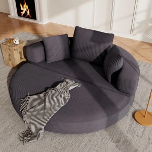 PXloue Klappsofabett Schwarz Boneless Sofa Modulares Schlafsofa aus Cordstoff mit 3 Kissen