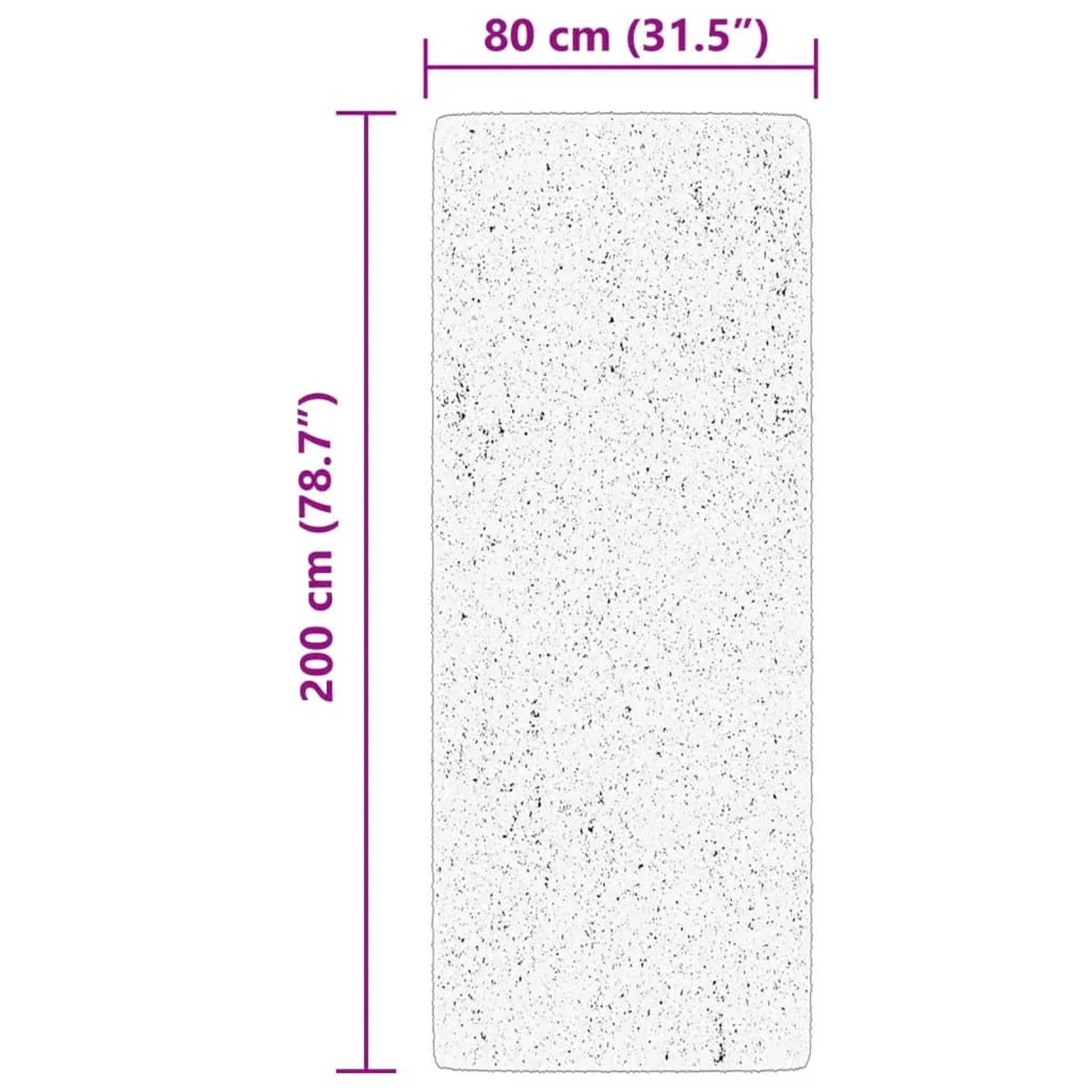 Cremefarbener, waschbarer Kurzflor-Teppich (80x200 cm) von vidaXL für Wohnzimmer und Schlafzimmer.