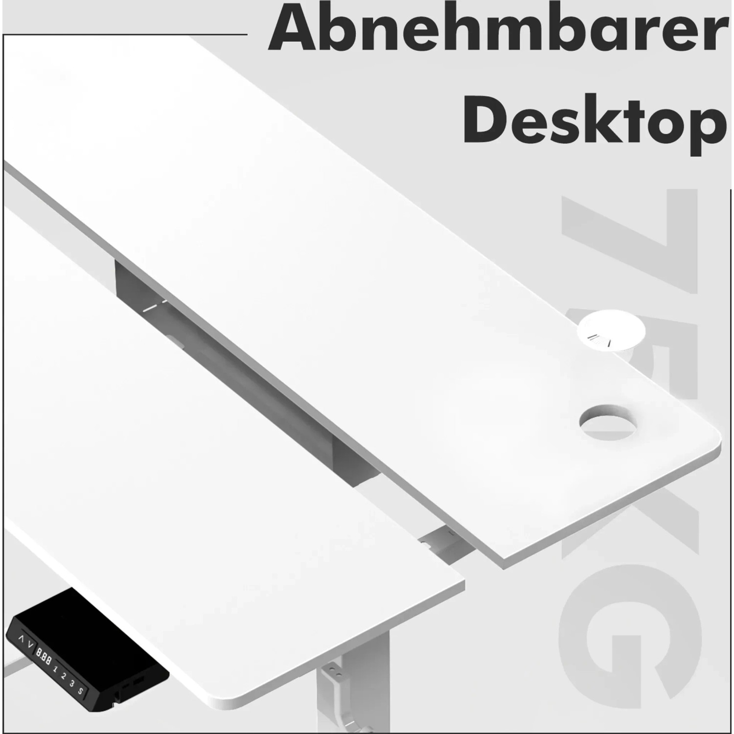 HOMAVO Schreibtisch, höhenverstellbar, 120x60cm, mit USB-Ladestation und Anti-Kollisions-System.