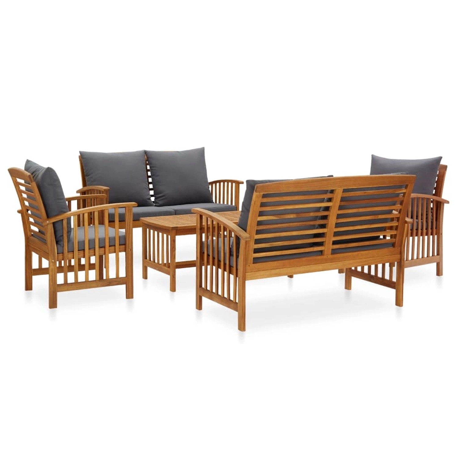 vidaXL 5-tlg Garten-Lounge-Set mit Auflagen Massivholz Akazie Modell 12