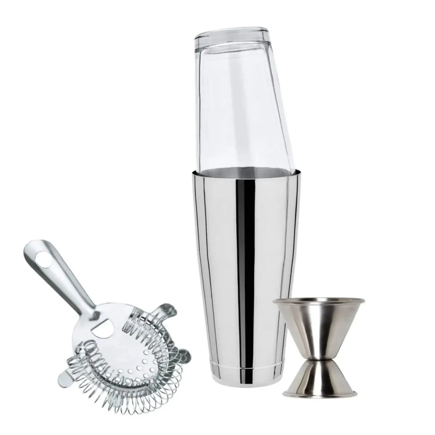 Ich-Zapfe Cocktail-Set Boston Shaker aus Metall Silber