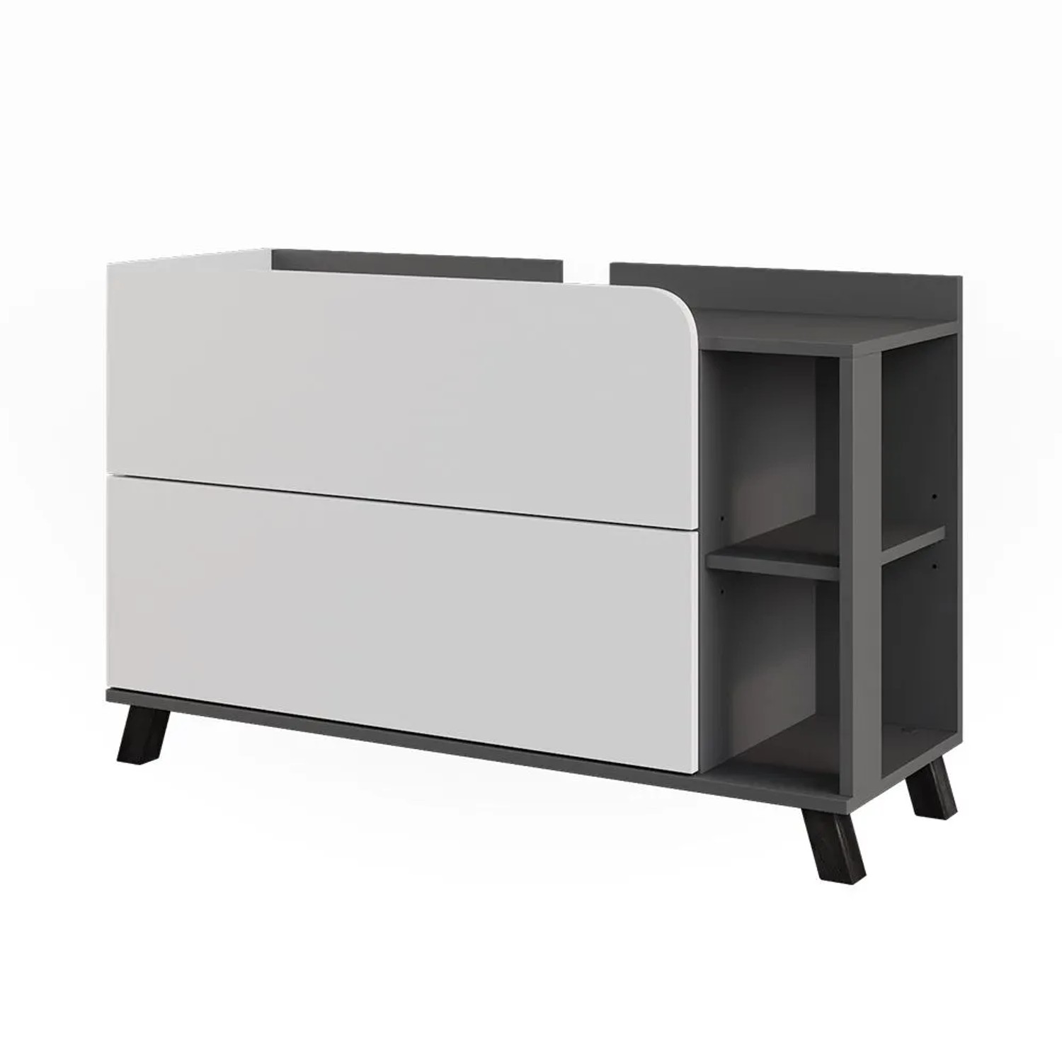 Vicco Waschbeckenunterschrank Karen Anthrazit Weiß 100 x 65 mit 2 Schubladen