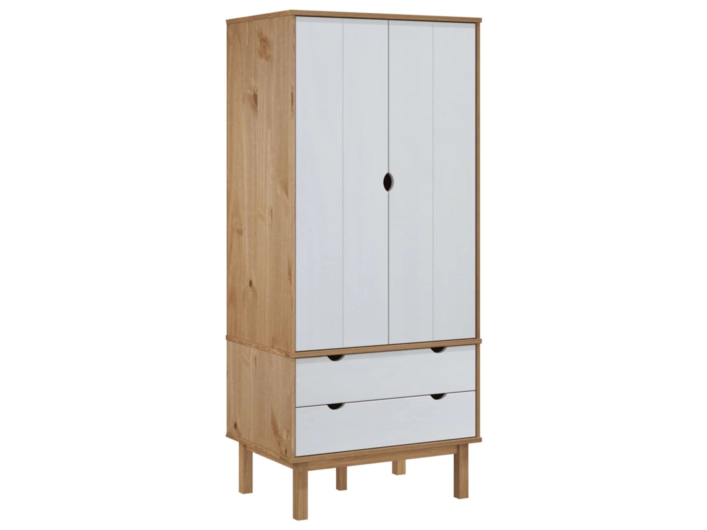 KOIECETA Kleiderschrank BODO Aus Massivholz - Französisches Design 151x52x176cm