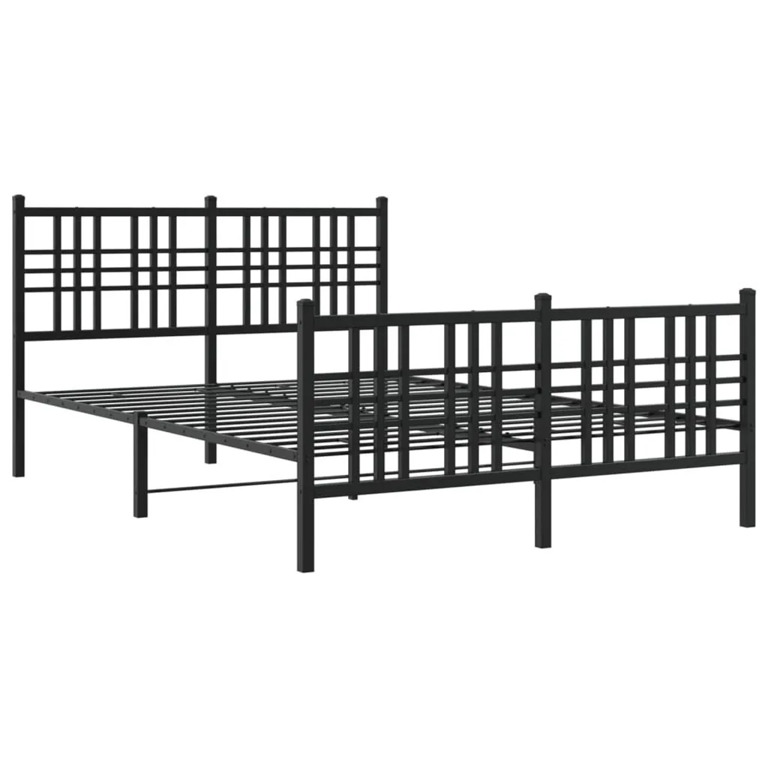 vidaXL Bettgestell mit Kopf- und Fußteil Metall Schwarz 137x190 cm 376341 günstig online kaufen