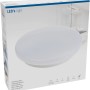 Verpackung einer runden, weißen LED-Deckenleuchte, 18W, 3000K, IP44, Ø 37cm.