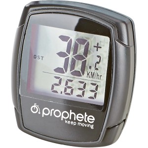 Prophete Fahrradcomputer mit 9 Funktionen, Anzeige von Geschwindigkeit und Distanz.