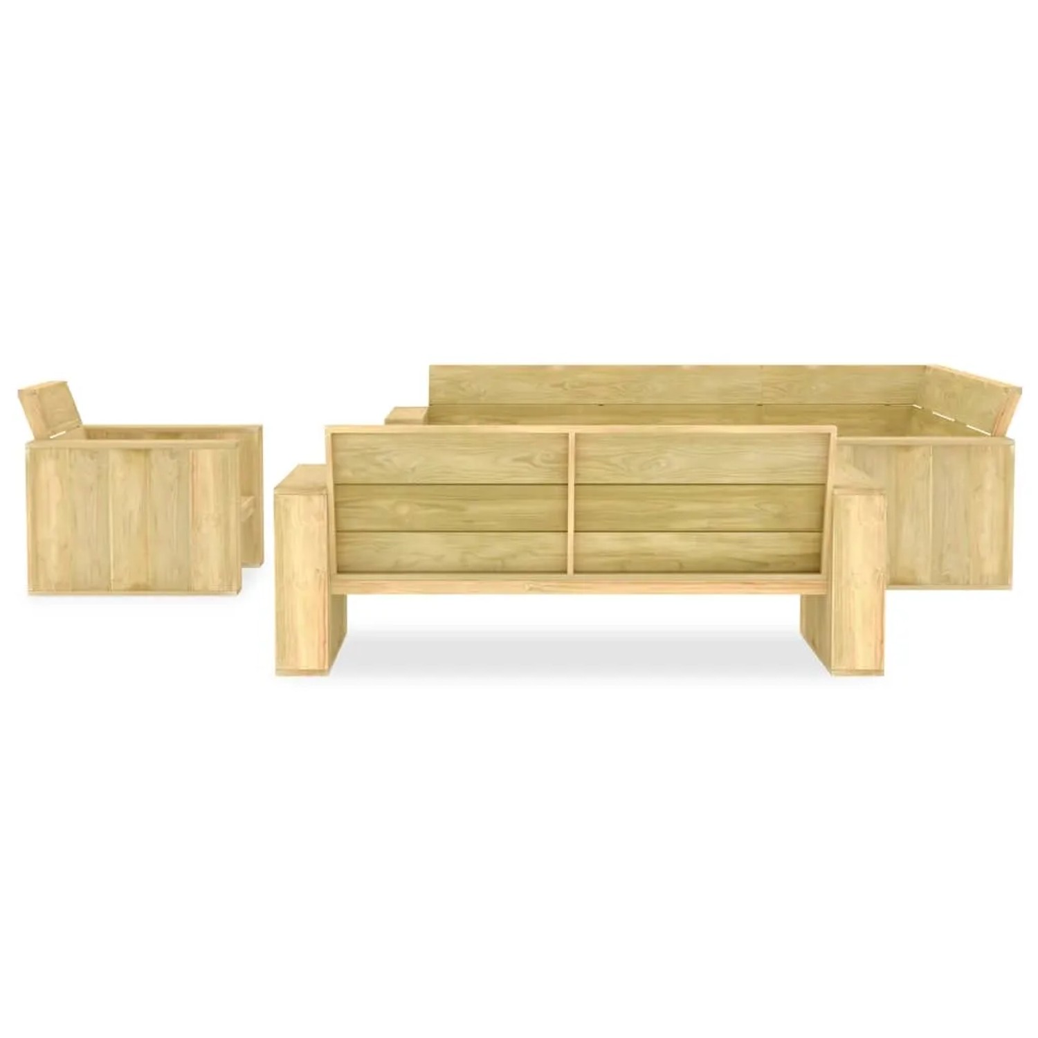 vidaXL 4-tlg Garten-Lounge-Set Kiefernholz Imprägniert Modell 2