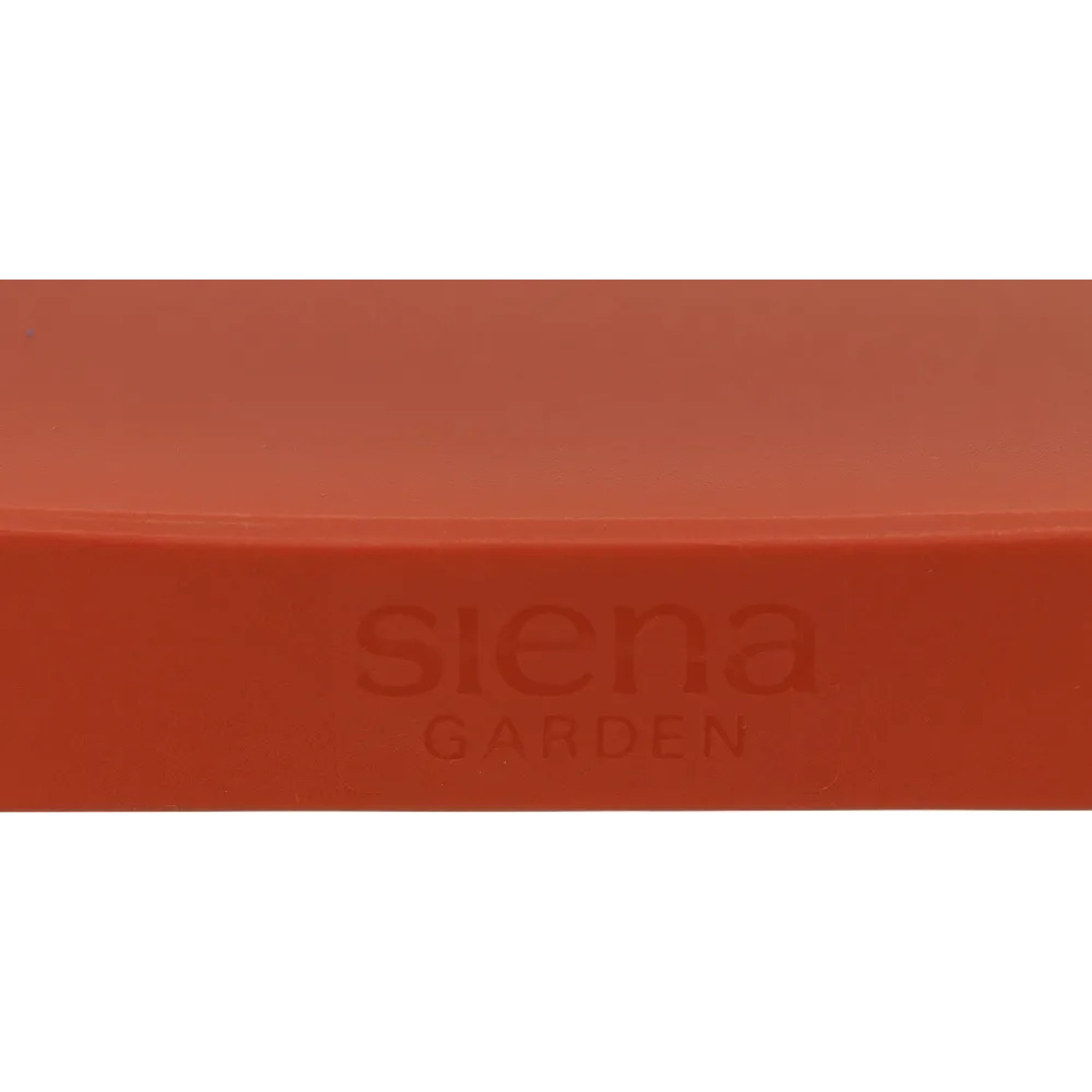 Detailaufnahme: Siena Garden Lane Stapelstuhl in Brick, Gartenstuhl mit Logo.