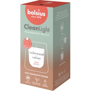 Bolsius Duft-Nachfüller Cleanlight Cedarwood & Vetiver, 2 Stück. Duftkerzen Nachfüller für Cleanlight Halter.