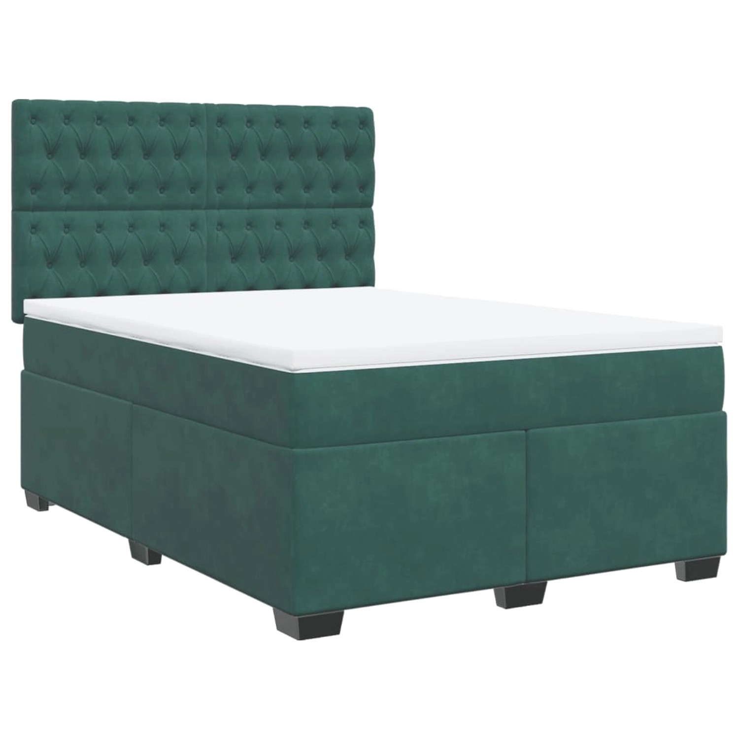 vidaXL Boxspringbett mit Matratze Dunkelgrün 160x200 cm Samt 3290963 günstig online kaufen