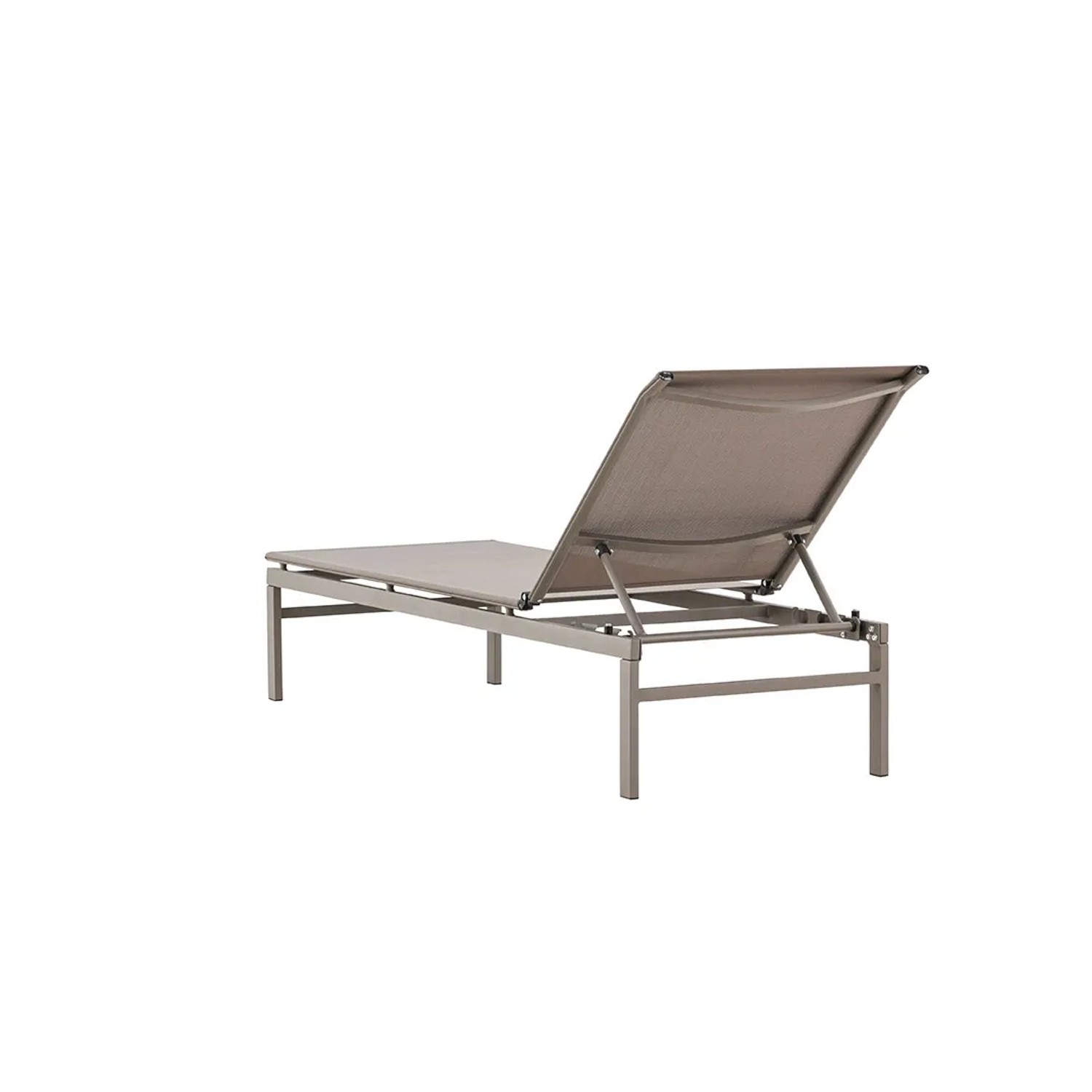 Beige Gartenliege Massimo mit verstellbarer Rückenlehne ohne Kissen.