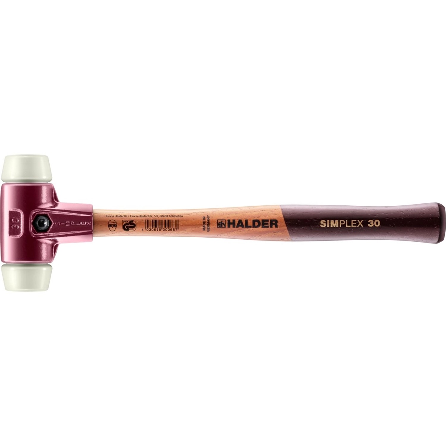 Halder Simplex Schonhammer Ø 30 mm Nylon mit Tempergussgehäuse günstig online kaufen