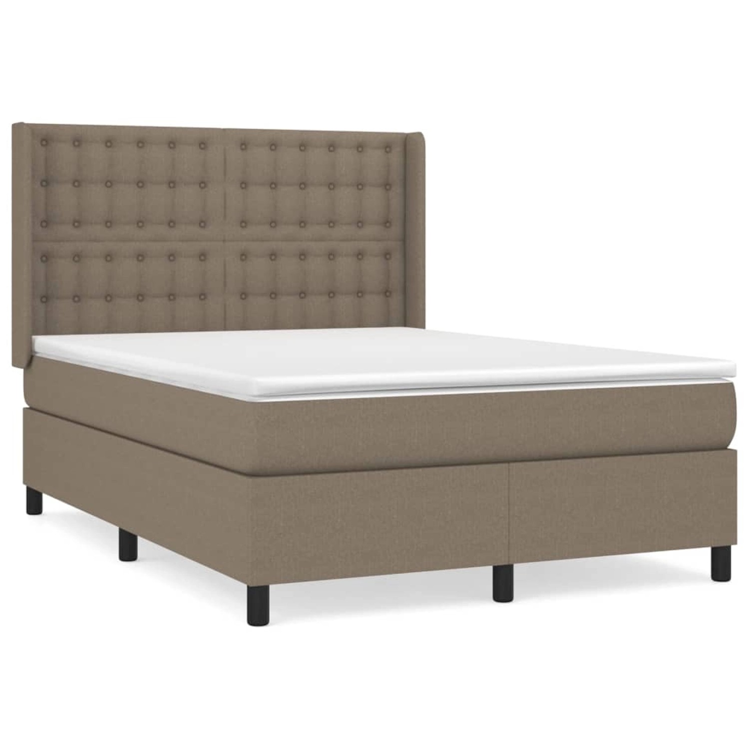 vidaXL Boxspringbett mit Matratze Taupe 140x200 cm Stoff1468293 günstig online kaufen