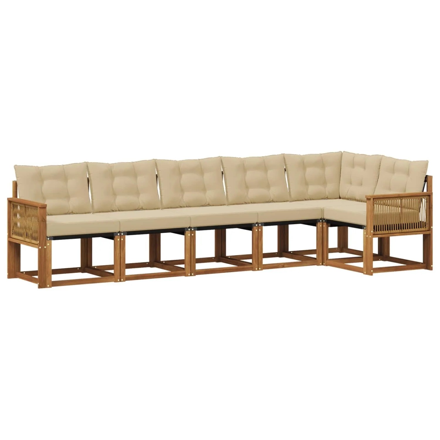 vidaXL Outdoor-Sofagarnitur mit Kissen 6 Stk Natur und Beige 3381989