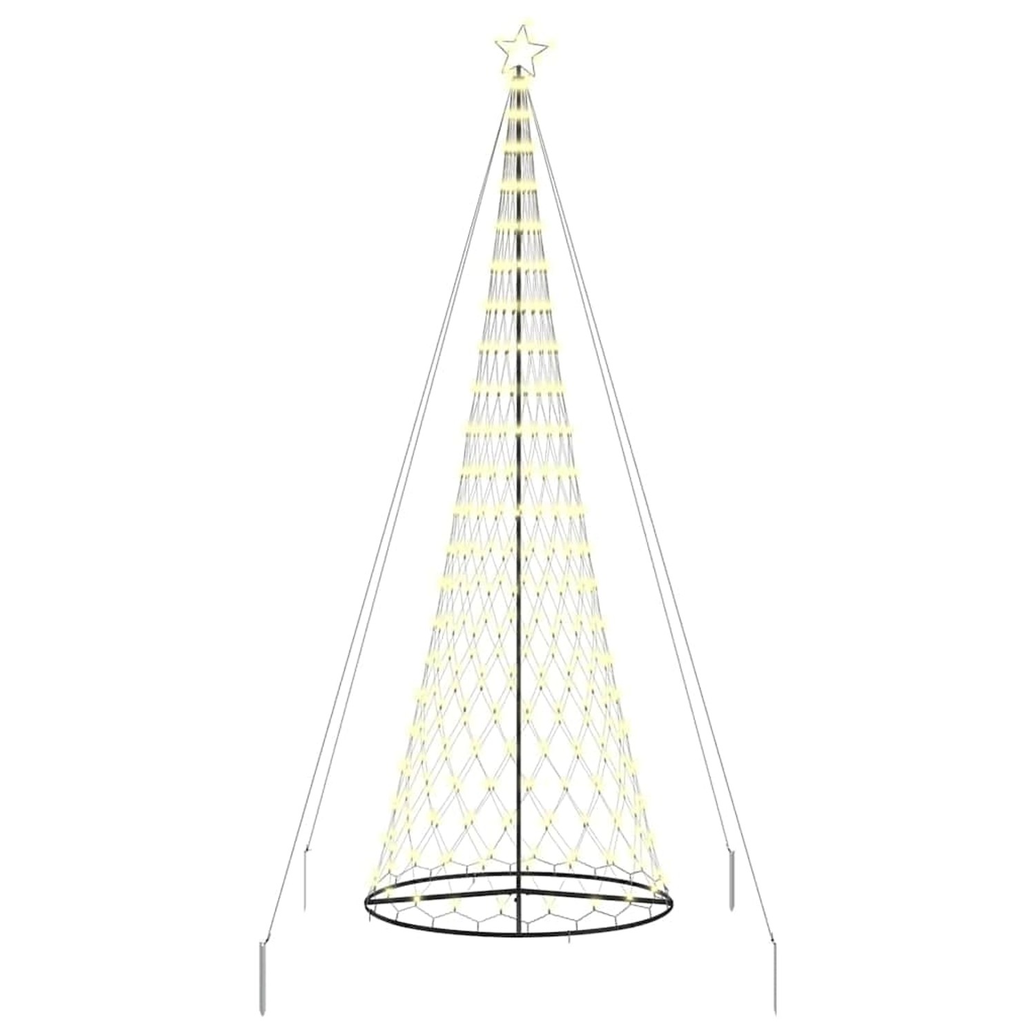 vidaXL LED Weihnachtsbaum Warmweiß 138,5 x 138,5 x 399 cm Metall 42018791