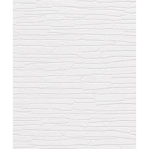 Weiße Vliestapete mit Steinoptik von Rasch, geeignet für dekorative Wandgestaltung.