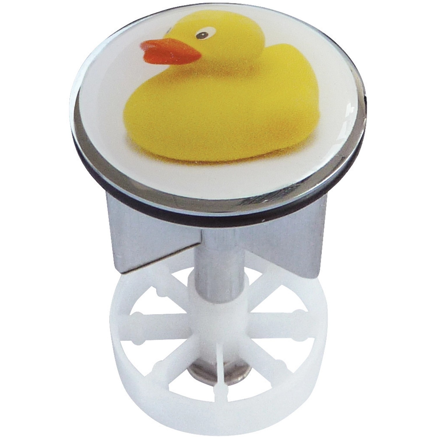 Waschbeckenstöpsel Design Ente Metall 38 mm