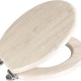 Wenko WC-Sitz Eiche MDF Grau mit Absenkautomatik und Fix-Clip Befestigung.
