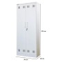 PROREGAL Flügeltürenschrank Rhino Mit 2 Türen Abschließbar HxBxT 170x70x30cm 5 Fächern & Kleiderstange Stahl Pulverbeschichtet Weiß Putzmittelschrank_2