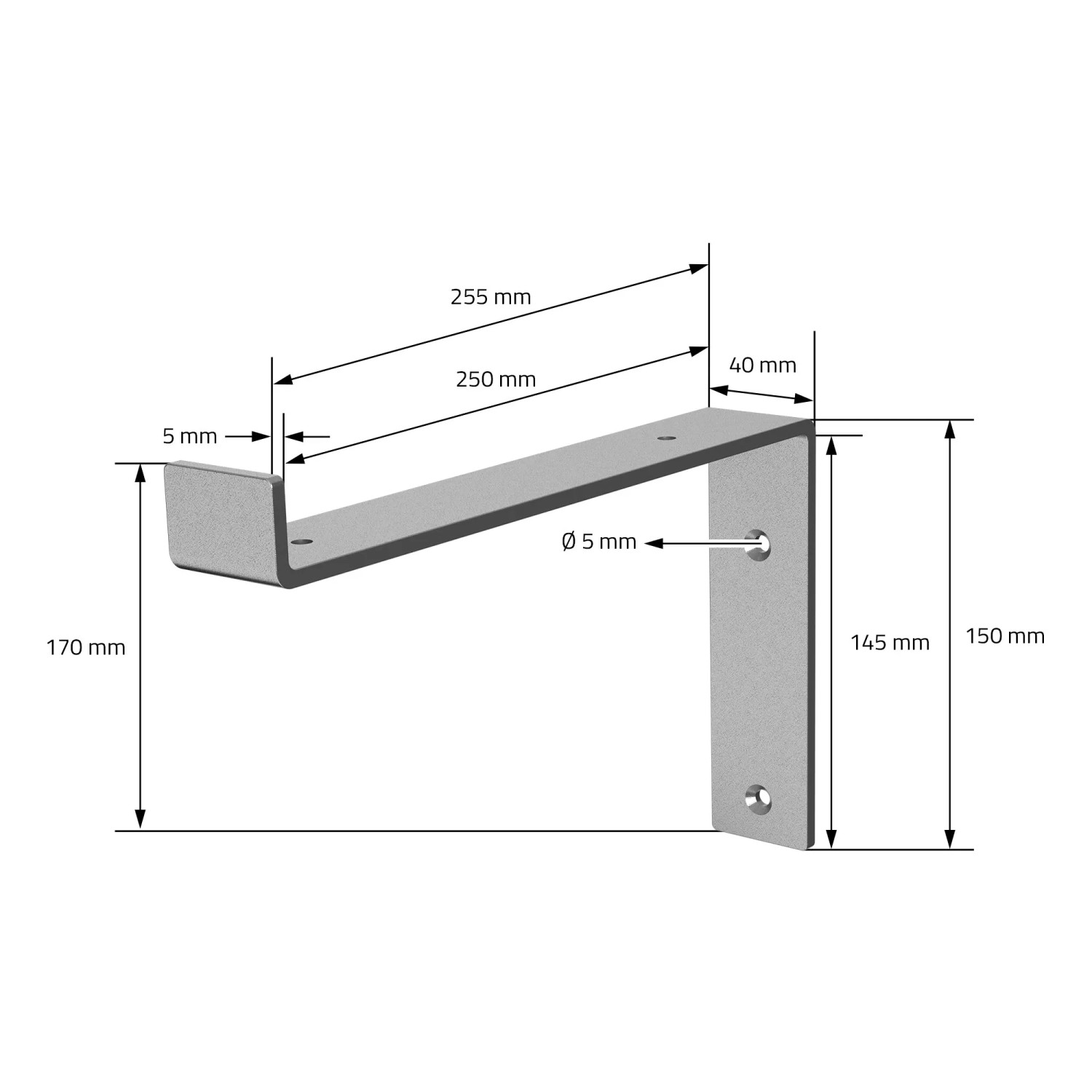 Wolder Vordach SmartSun Easy Black – Frontblende 150 X 80 Cm, Grau (schwarze Struktur)