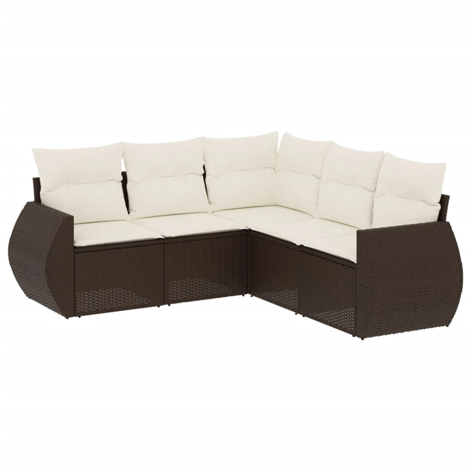 vidaXL 5-Tlg Garten-Sofagarnitur mit Kissen Braun Poly Rattan 3253690 günstig online kaufen