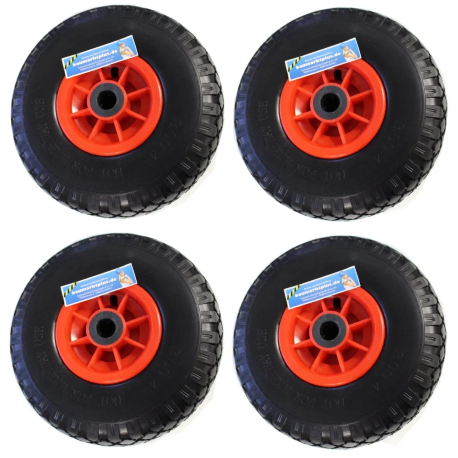TRUTZHOLM 2x Sackkarrenrad 260x85 Mm (3.00-4) – Luftrad Mit 60 Mm Versetzter Nabe & Autoventil – 120 Kg Traglast Pro Rad
