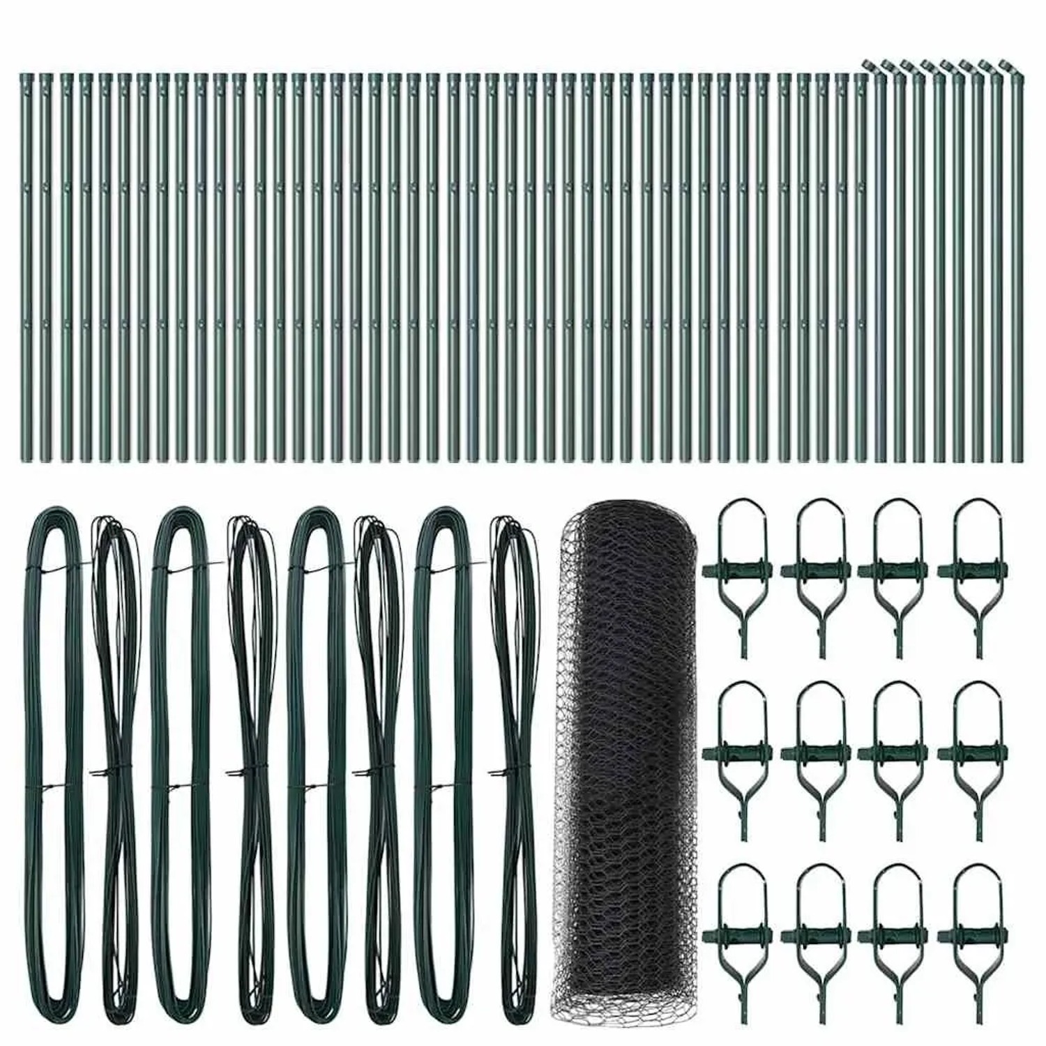 vidaXL Zaunpfosten Grau 100 x 0,6 m 25 mm Maschen Stahl und PVC 3352878 günstig online kaufen