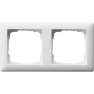 Gira Abdeckrahmen 2-fach, reinweiß seidenmatt für Schalter und Steckdosen.