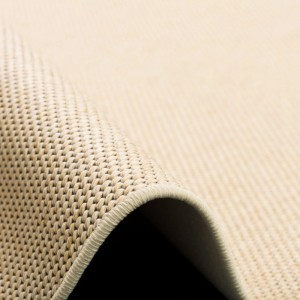 Detailaufnahme: Beiger, runder Snapstyle Bentzon Teppich aus Flachgewebe (100cm).