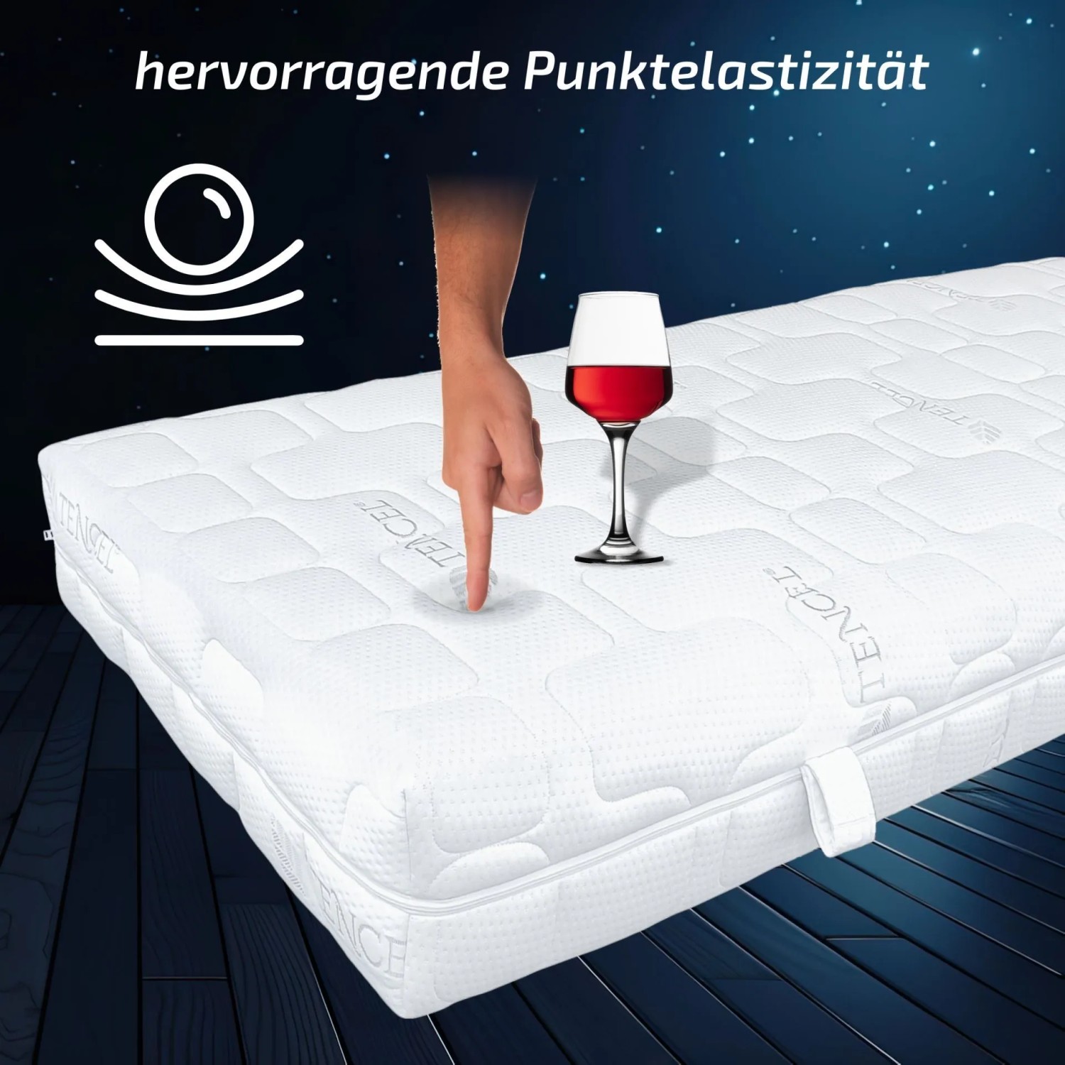 Matratzen Perfekt Kaltschaummatratze TerraMed Visco 140 x 200 cm Härtegrad H3 9 Zonen Visco-Schulterkomfortzone 22 cm Höhe_5