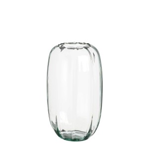 Transparente Glasvase Ricci von Mica Decorations, 25 cm hoch, Ø 15 cm. Elegante Deko-Vase für Blumen.