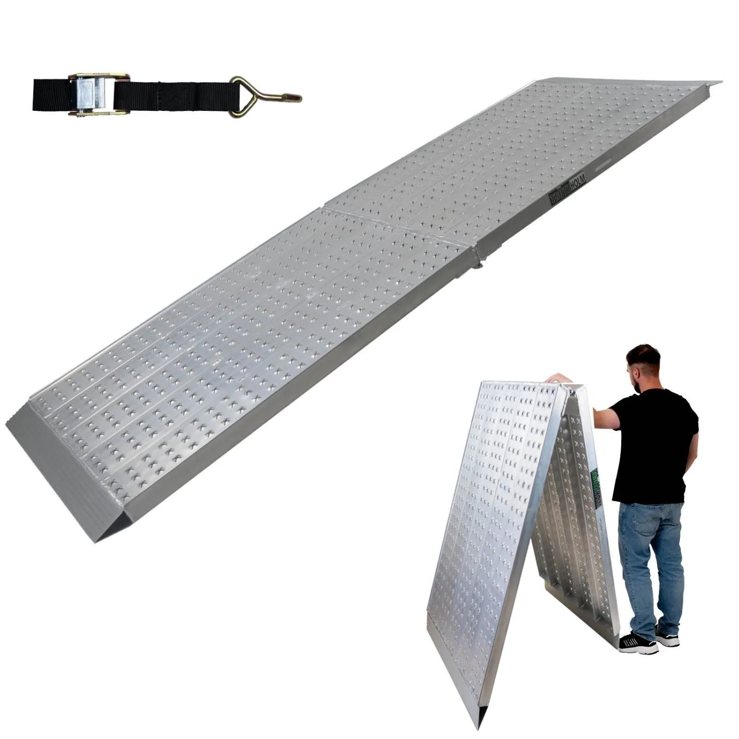 TRUTZHOLM Auffahrrampe Extrabreit 300 cm Klappbar Traglast 400 Kg