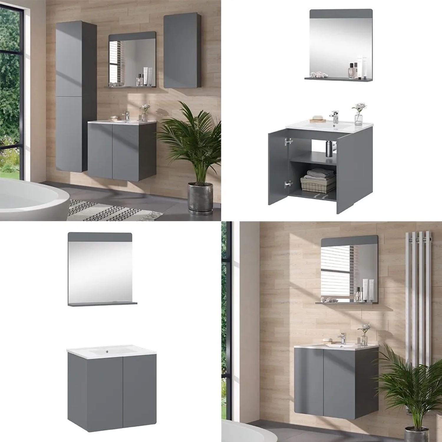 Vicco Badmöbel-Set Izan Grau 60 x 57 3-teilig_7