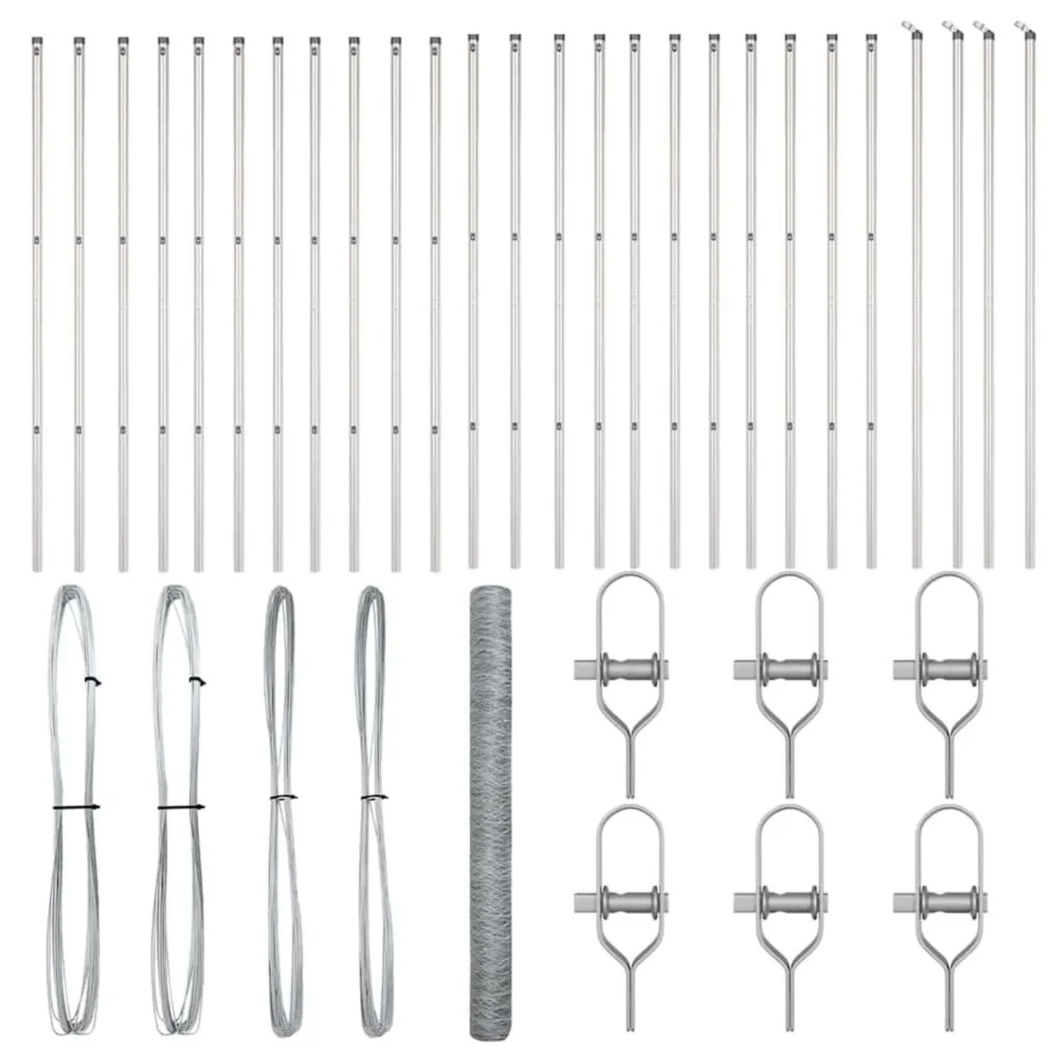 vidaXL Zaunpfosten Silber 50 x 1,6 m 50 mm Maschenweite Stahl 3353009 günstig online kaufen