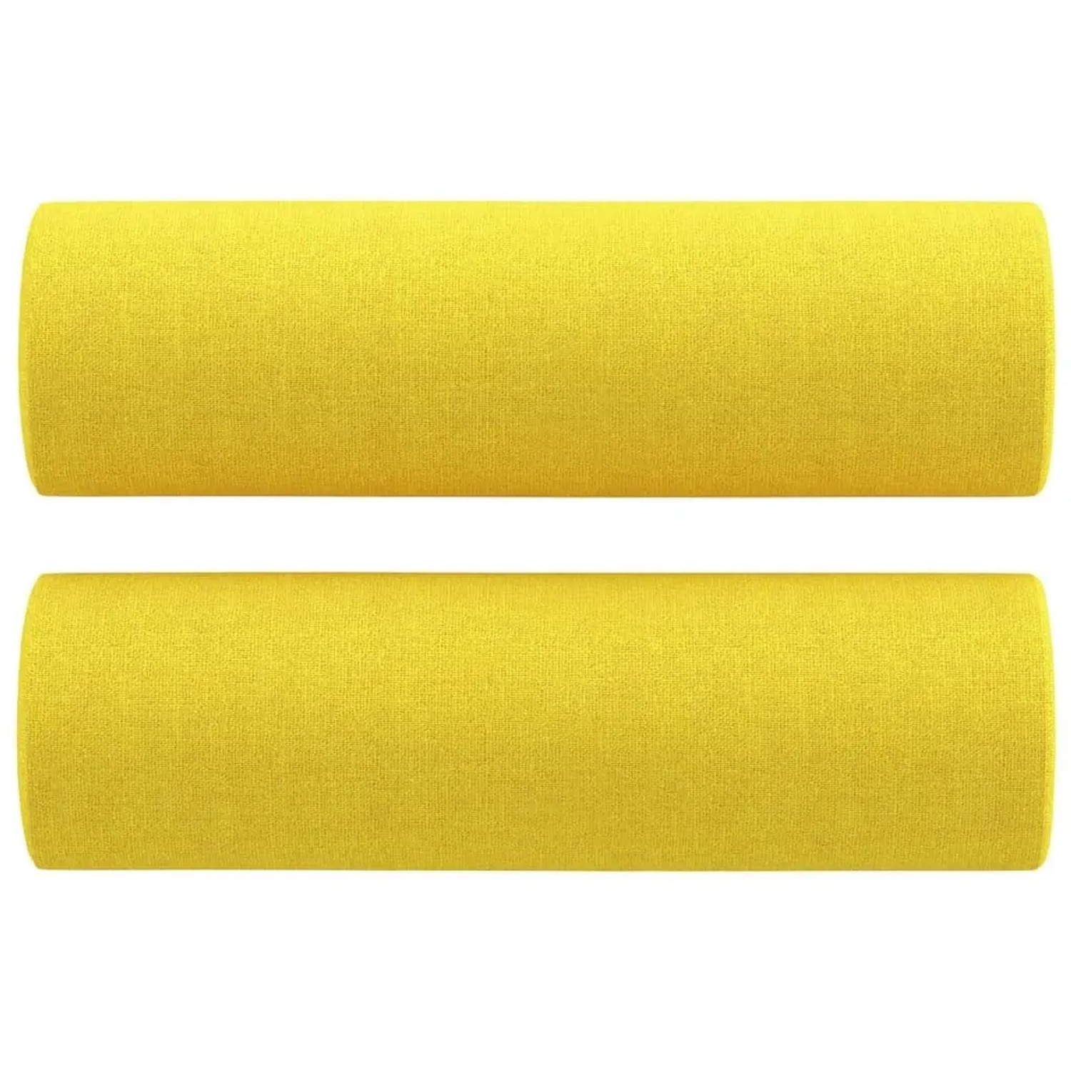vidaXL Zierkissen 2 Stk Hellgelb Ø15x50 cm Stoff 349506