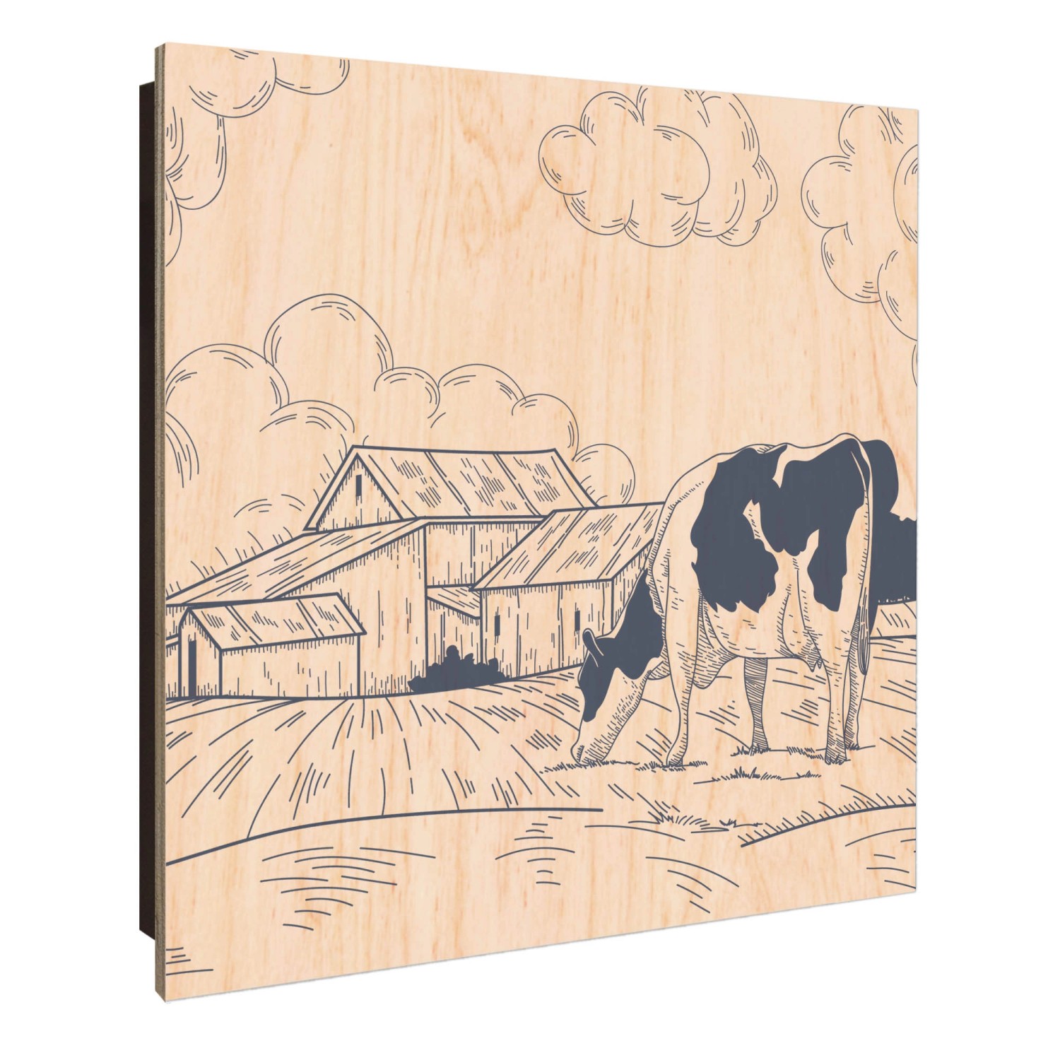 Banjado Schlüsselkasten Holz 30x30cm Schwarz Scharnier Rechts 50 Haken Desi günstig online kaufen
