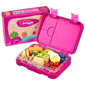 Ecosa EO-8172 Snackbox Brotdose mit 6 Fächern BPA-Frei Pink