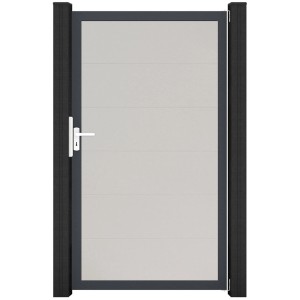 GroJa Steckzaun Tor BasicLine Universal-DIN DB Weiß, 100x180cm, für Sichtschutzzaun.
