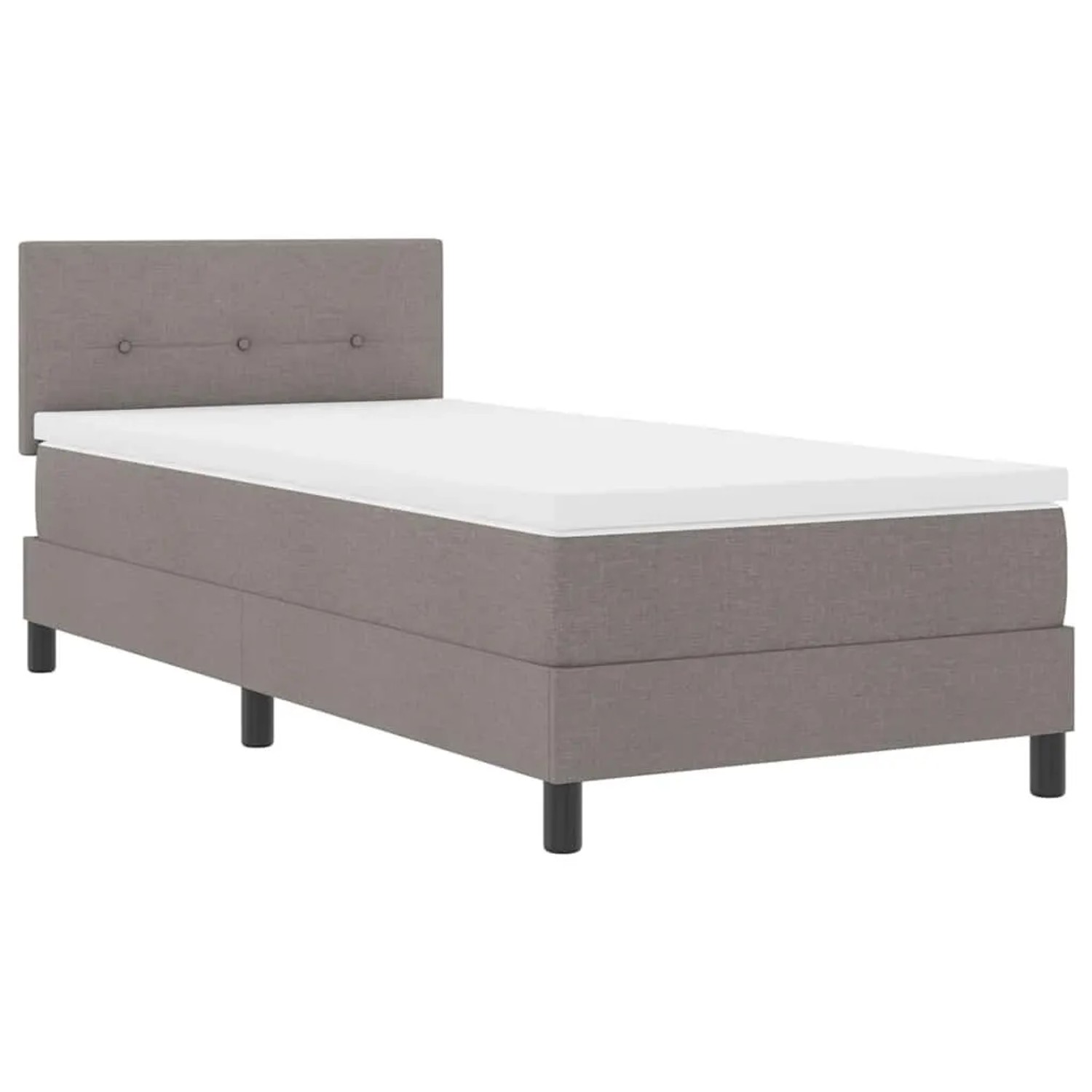 vidaXL Boxspringbett mit Matratze mit LED Taupe 90 x 200 cm Stoff 3342181