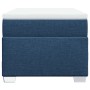 Blaues vidaXL Boxspringbett (80x200 cm) mit Matratze und weißem Topper. Bett mit Stoffbezug.