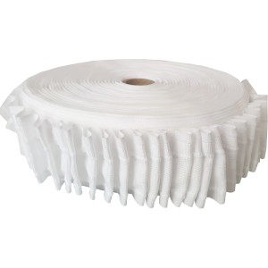 Rolle Bestlivings Gardinenband Bleistiftband, 50mm breit, weiß, 10m lang, für Fenstervorhänge.