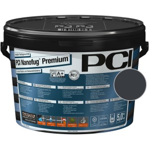 Eimer PCI Nanofug Premium Fugenmörtel, Schiefer-Grau, 5 kg. Flexfugenmörtel für Fliesen und Natursteine.