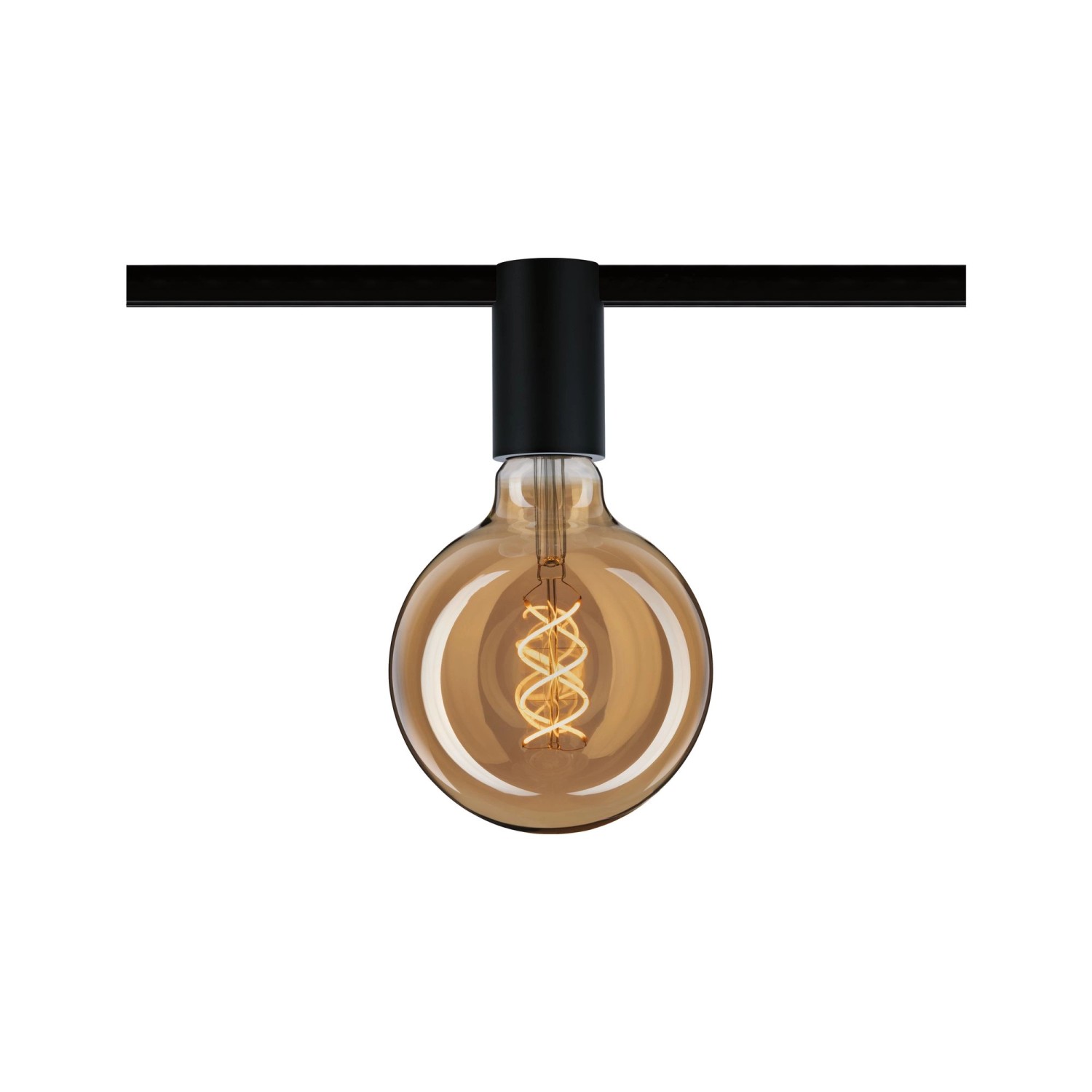 Paulmann URail Spot Ceiling Socket, schwarz, mit dekorativem E27 Leuchtmittel.