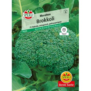 Sperli Brokkoli Marathon F1-Hybride, Gemüsesamen für ertragreiche Sommer- und Herbsternte.