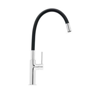 Swiss Aqua Technologies Küchenarmatur Einhebelmischer Waschtischarmatur mit Hohem Auslauf Schwarzmatt und Chrom