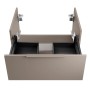 Fackelmann Waschtisch-Set B.Paris, Cubanit Grau, offene Schubladen und Glasbecken.