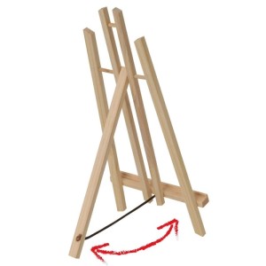 Artina London Staffelei aus Kiefernholz, Tischstaffelei für Leinwände bis 42cm Höhe.